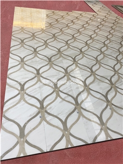Marble Floor Water Jet  Pattern Panels Inner Polished Tile
