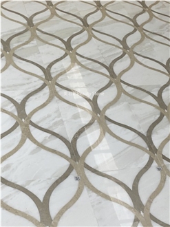 Marble Floor Water Jet  Pattern Panels Inner Polished Tile