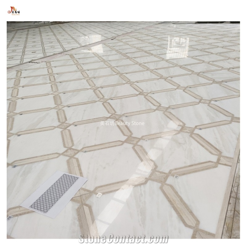 Marble Floor Water Jet  Pattern Panels Inner Polished Tile