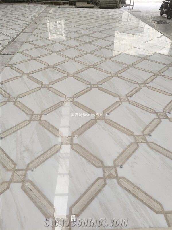 Marble Floor Water Jet  Pattern Panels Inner Polished Tile