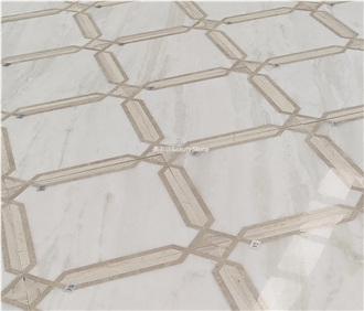 Marble Floor Water Jet  Pattern Panels Inner Polished Tile