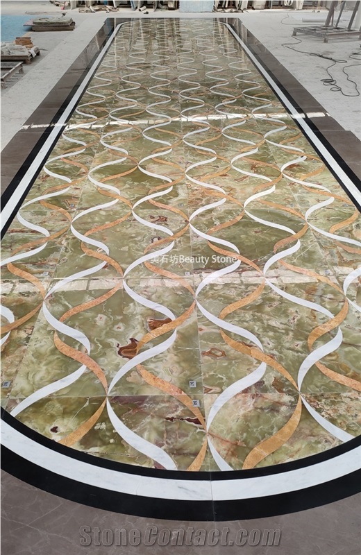 Onyx Colored Ribbon Design Water Jet Pattern