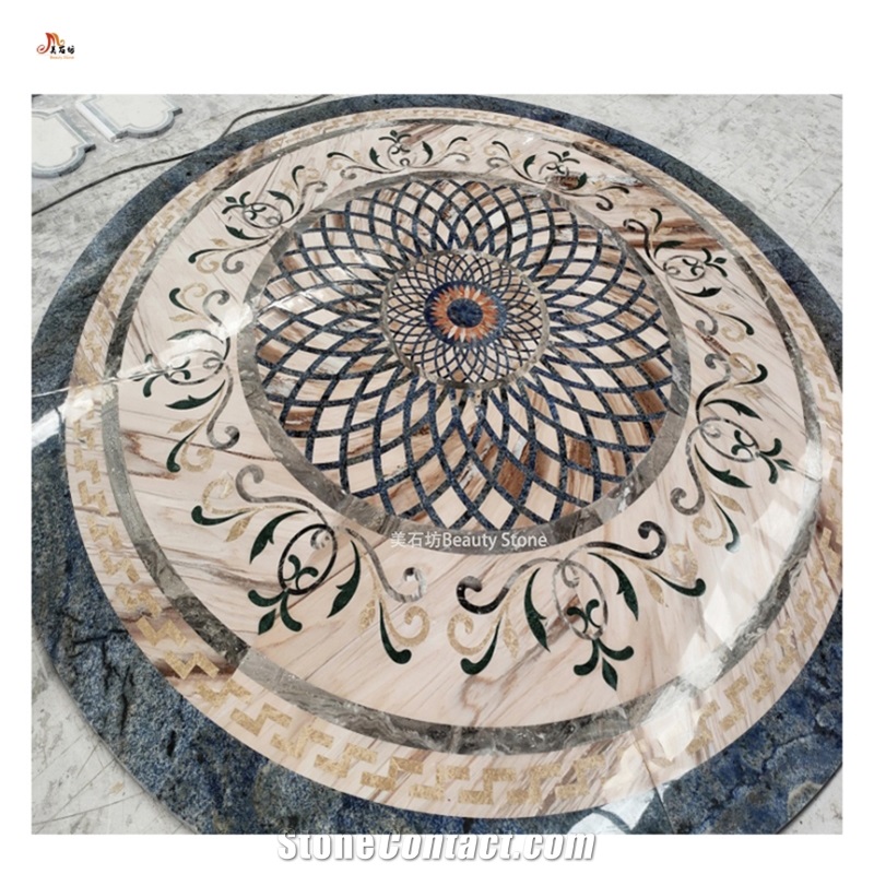 Round Complex Luxury Waterjet Floor Medallions