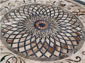 Round Complex Luxury Waterjet Floor Medallions