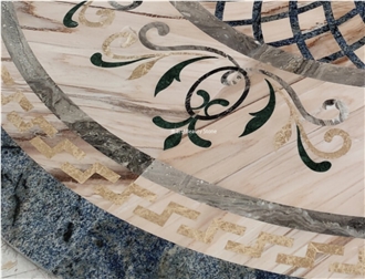 Round Complex Luxury Waterjet Floor Medallions