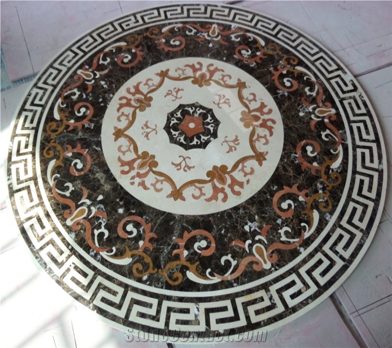 Round Complex Luxury Waterjet Floor Medallions