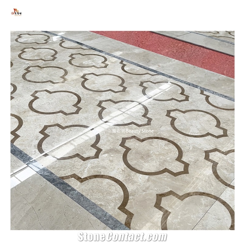 Rule Arrangement Water Jet Marble Pattern Flooring