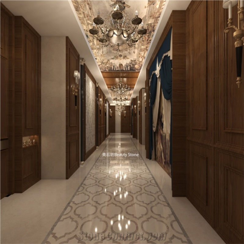 Rule Arrangement Water Jet Marble Pattern Flooring