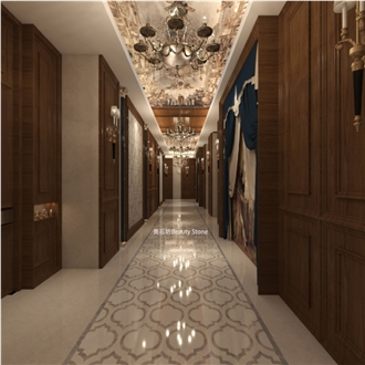 Rule Arrangement Water Jet Marble Pattern Flooring
