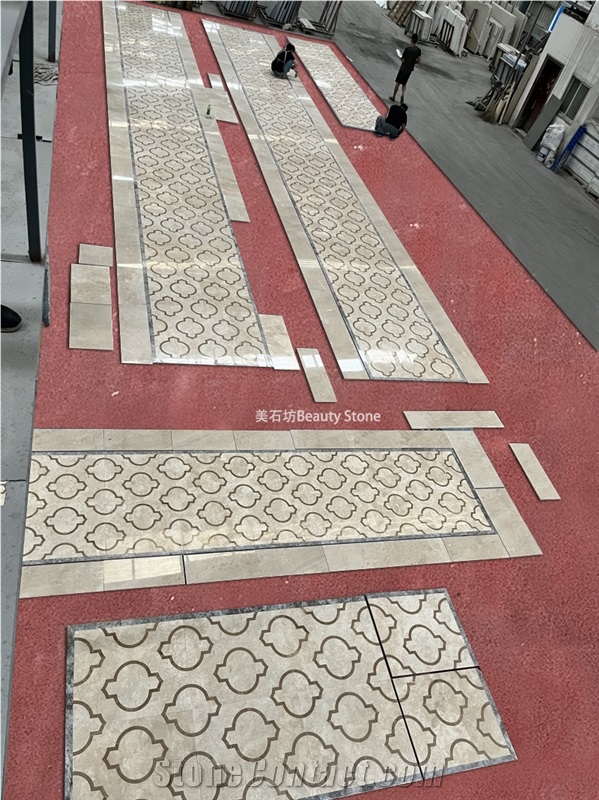 Rule Arrangement Water Jet Marble Pattern Flooring