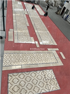 Rule Arrangement Water Jet Marble Pattern Flooring