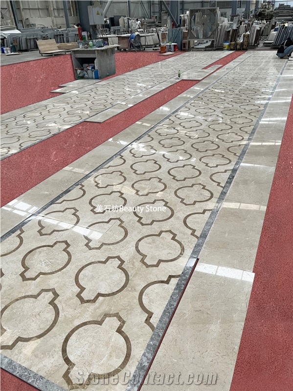 Rule Arrangement Water Jet Marble Pattern Flooring