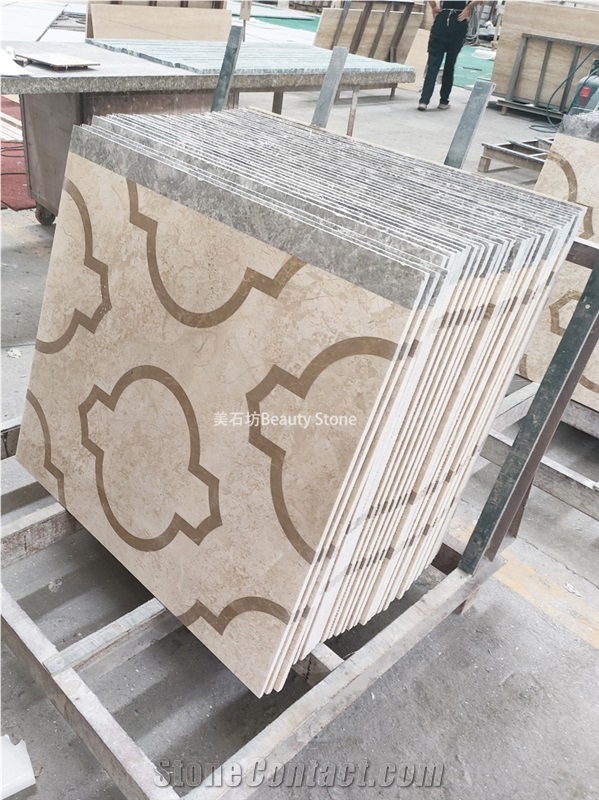 Rule Arrangement Water Jet Marble Pattern Flooring
