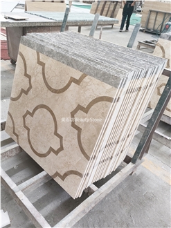 Rule Arrangement Water Jet Marble Pattern Flooring