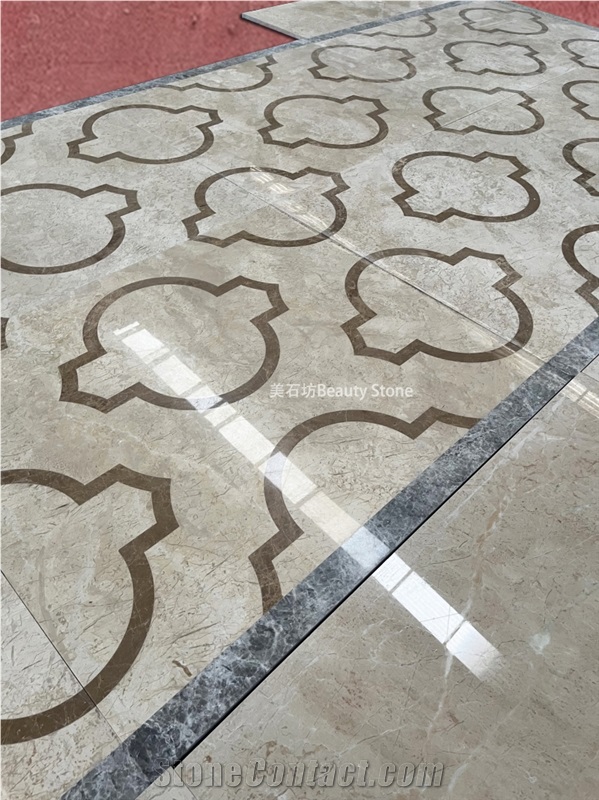Rule Arrangement Water Jet Marble Pattern Flooring
