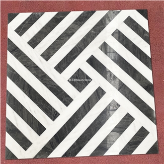 Strip Geometric Shapes Water Jet Marble Pattern