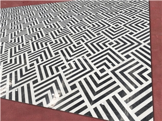 Strip Geometric Shapes Water Jet Marble Pattern