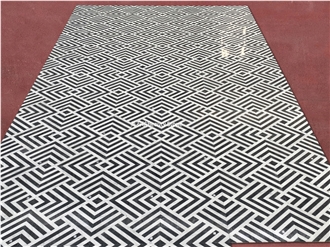 Strip Geometric Shapes Water Jet Marble Pattern