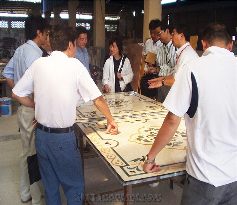 Waterjet Pattern For Public Floor Decoration Inlay Medallion