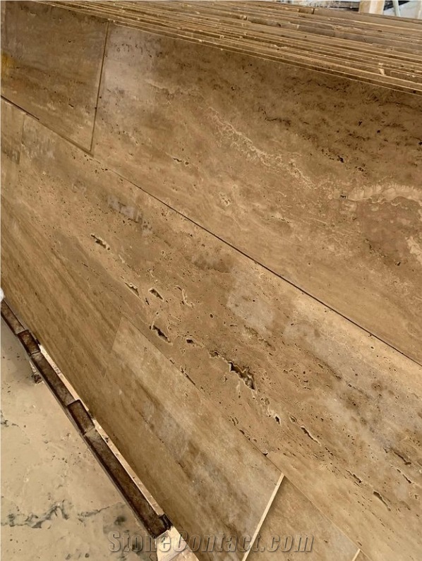 Durango Chocolate Travertine Slabs, Tiles