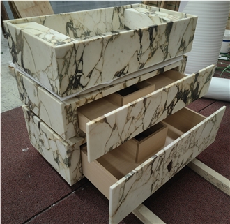 Italy Calacatta Viola Marble Bathroom Vanity Sink