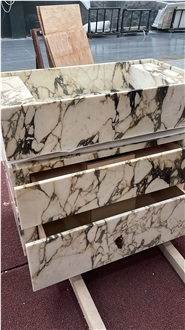 Italy Calacatta Viola Marble Bathroom Vanity Sink