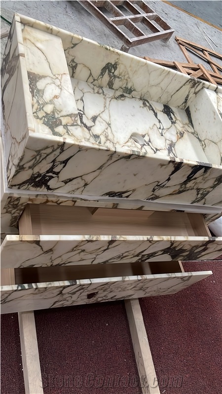 Italy Calacatta Viola Marble Bathroom Vanity Sink