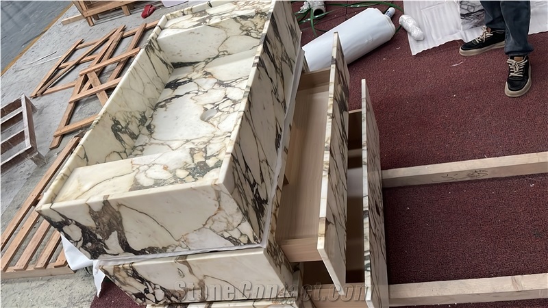Italy Calacatta Viola Marble Bathroom Vanity Sink