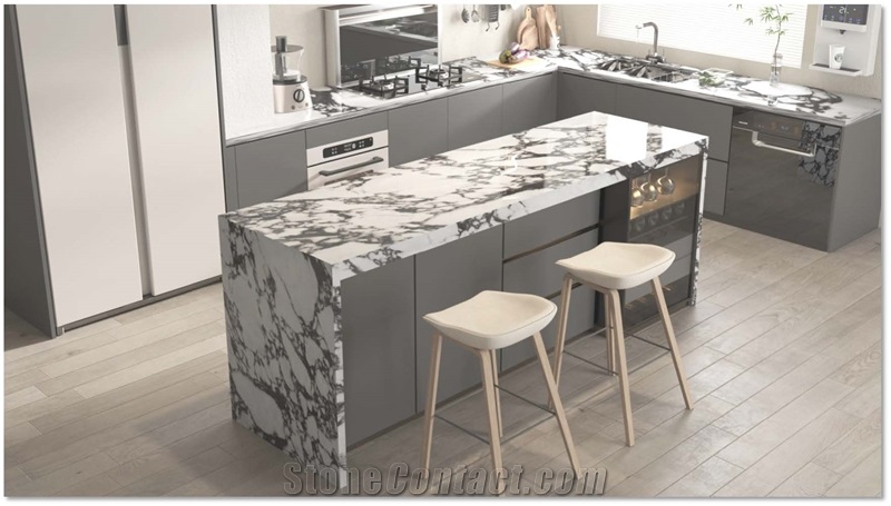 YL22370S  CALACATTA  Printed   Quartz Slabs