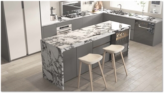 YL22370S  CALACATTA  Printed   Quartz Slabs