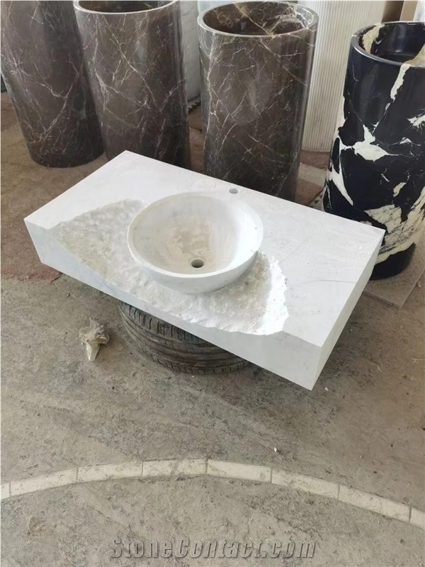 White Marble Solid Surface Bath Tub