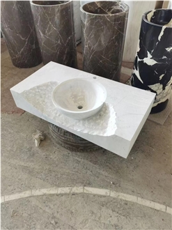 White Marble Solid Surface Bath Tub