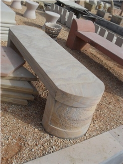 Dholpur Beige Sandstone  Furniture, Garden Bench And Table