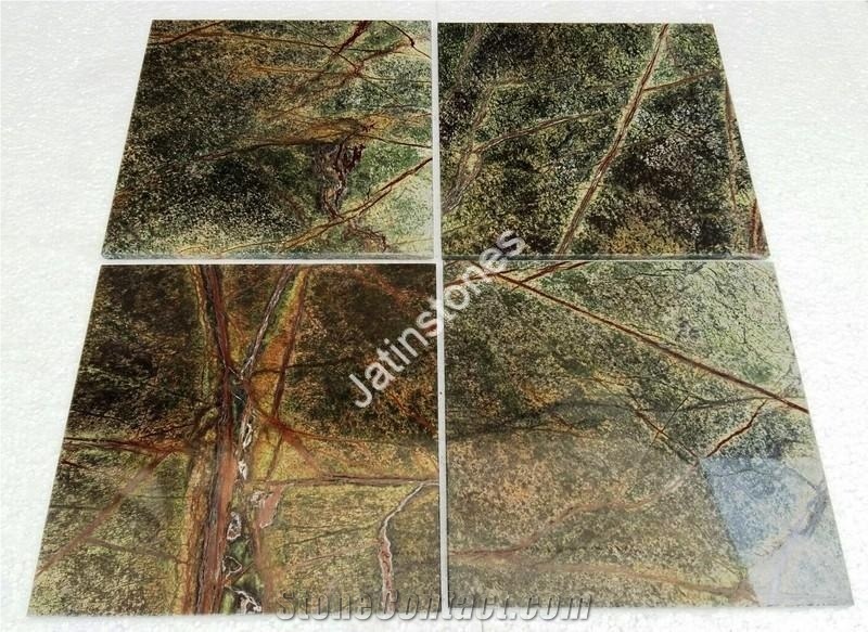 Rain Forest Green Marble Slabs &  Tile