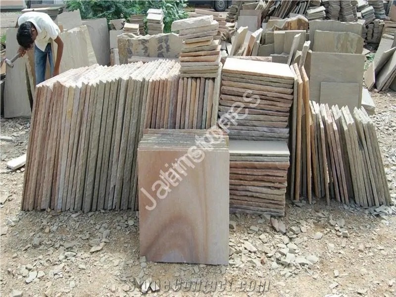 Rainnbow And Buff Sandstone Terrace And Patio Paving Tiles