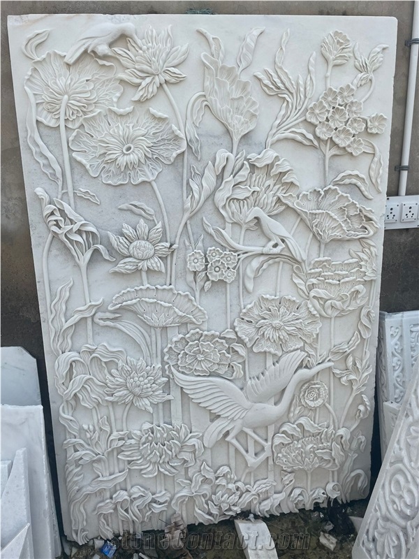 White Marble Wall Relief