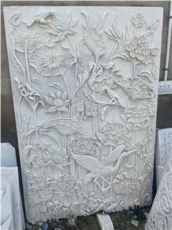 White Marble Wall Relief