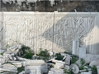 White Marble Wall Relief