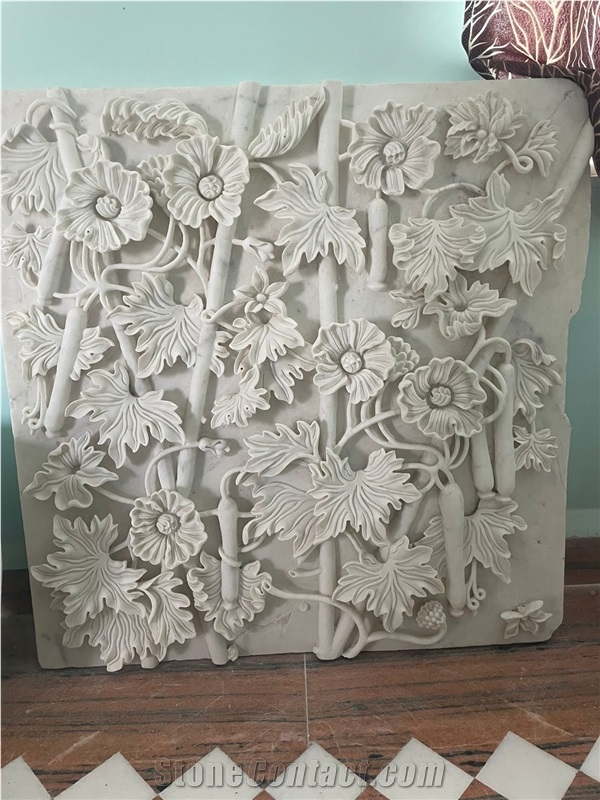 White Marble Wall Relief