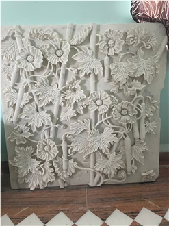 White Marble Wall Relief