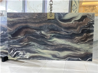 Landscape Purple Marble Slabs For Living Room Wall Panel