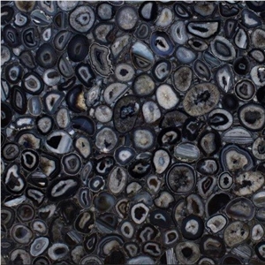 Black Agate Semiprecious Stone