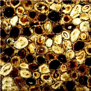 Black Agate Semiprecious Stone Tile