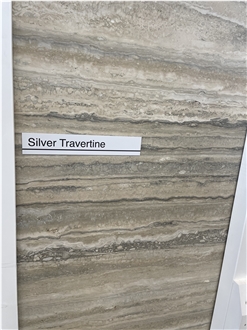 Roman Silver Travertine Slab