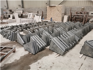 Chengde Green Granite Trapezoid Tile Bush Hammered