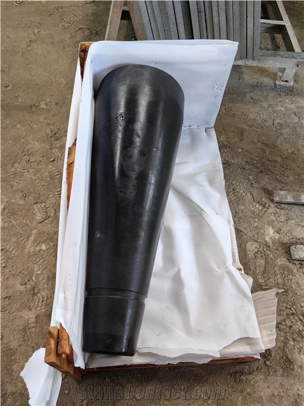 Chinese Black Basalt Column Warning Stone Bollards