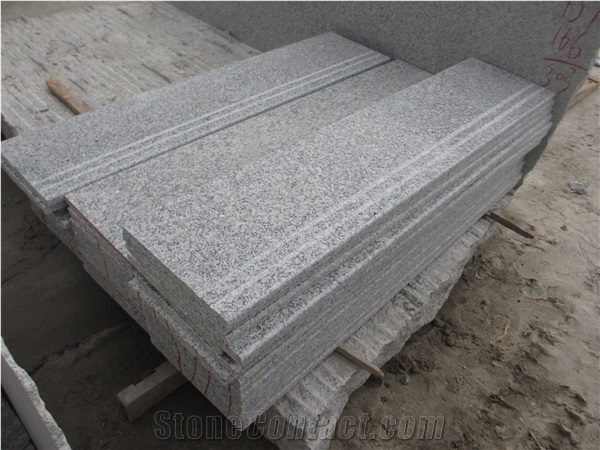 G603 Panda White Non-Slip Bullnose Stone Steps Treads