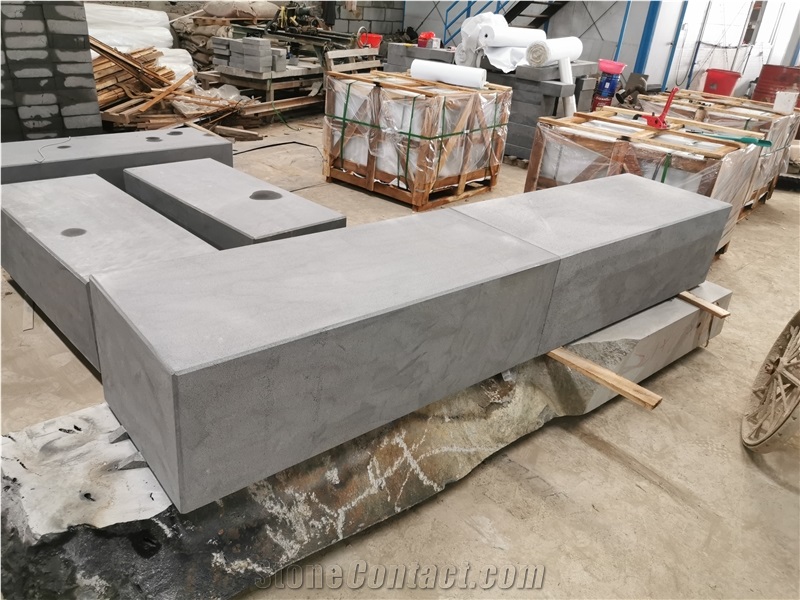 Hainan Black Basalt Bench Outdoor Garden Park Bench