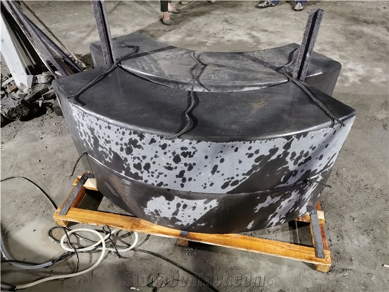 Hainan Black Basalt Curved Kerbstone Wingpair Kerbs