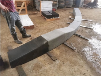 Hainan Black Basalt Curved Kerbstone Wingpair Kerbs